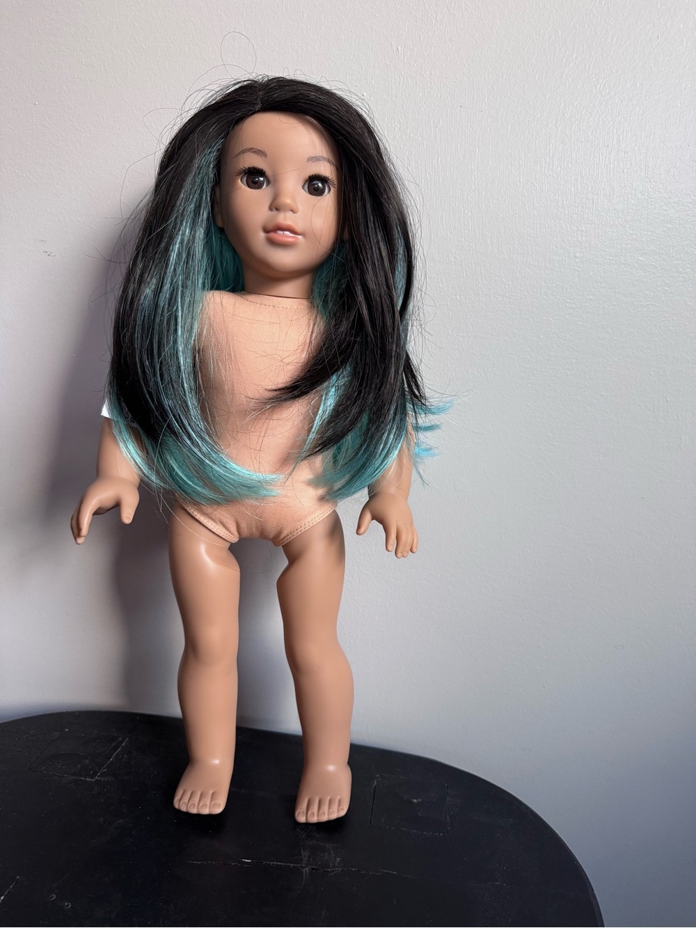 American Girl Doll Corrine Tan GOTY 2022 Black Blue Hair Tan EUC No outfit Asian